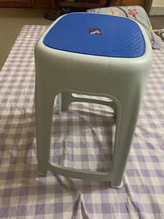 White Blue plastic stool