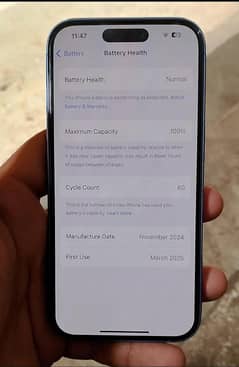iPhone 16 128gb battery 100 with box