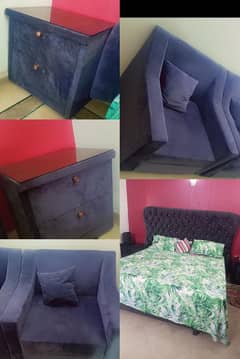 king size bed with 2 sofas and side table completely luxury