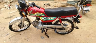 Honda CD 70 Red Color Golden number 2222
