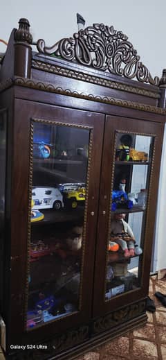 Elegant Wooden Glass Door Cupboard – Like New Condition