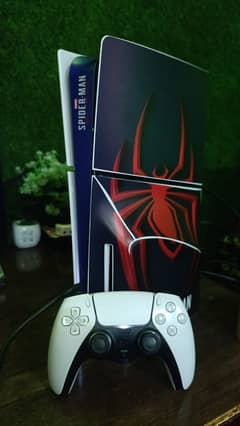 PS5 Slim Spiderman Edition 1TB Disk UK|Controller & Cables|PlayStation