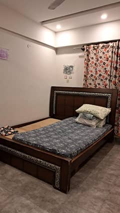 double bed wooden