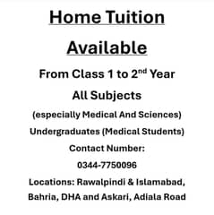 Home Tuition Available
