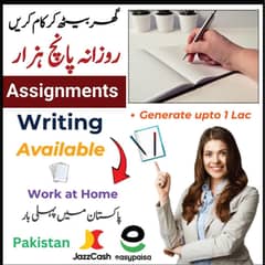 Online job available, Typing/Assignment/Data Entry/Ad posting etc