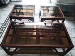 Wooden Center Table Set – Stylish Design – Excellent Condition