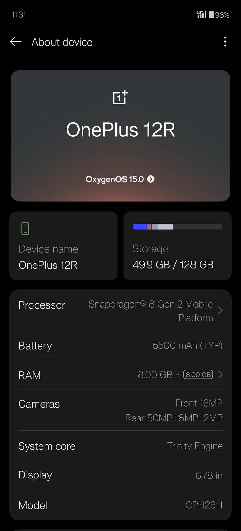 One plus 12 R Non PTA With All Sim Working 16/128 4