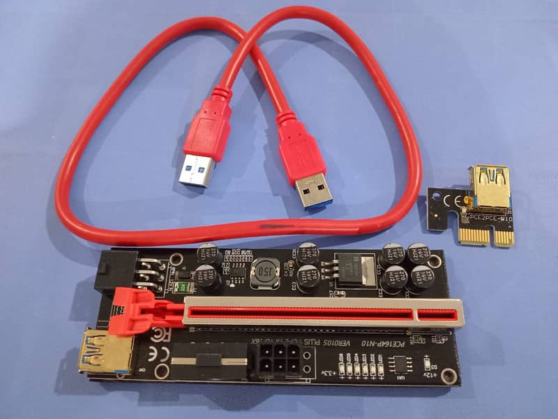 GPU Riser PCI-E 1X to 16X with 8 Solid Capacitors for BTC ETH mining 0