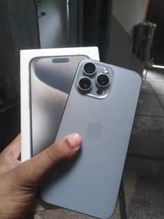 I phone 15 pro max jv 256 gb lla natural colour with box and cable