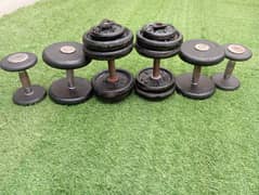 Dumbells and bench.