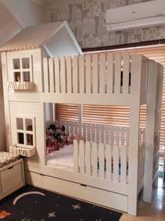 Kids bunk bed with mattresses