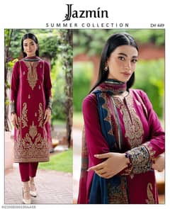 3pcs women unstitched printed suit