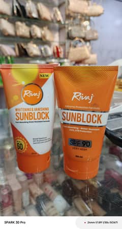 rivaj and golden pearl sunblock