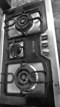 3 burner steel hob for sale