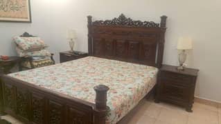 Complete Bed set for sale with additional chairs and coffee table