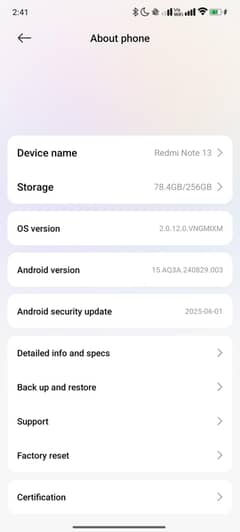 mi note 13 256 variant