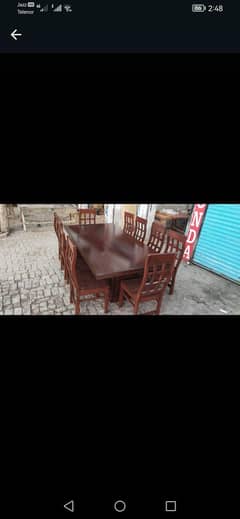 Dining table with 10 chairs wooden