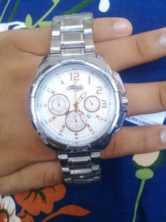This is stainless steel men,s watch water proof q