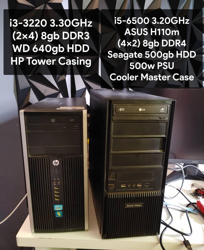 Core i5 6th generation and Core i3 3rd generation. 0