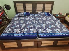 2 Single bed with mattress and sight table