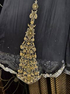 Fancy Embroidered Tail Style Dress - Black and Gray.