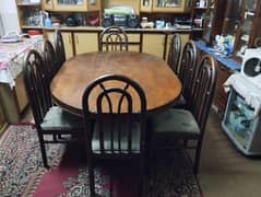 Dining Table With 8 Chairs - Solid Wood