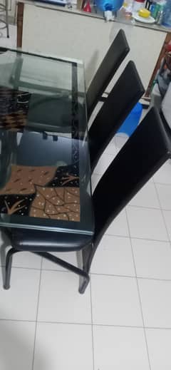 Glass Dining Table with Chairs