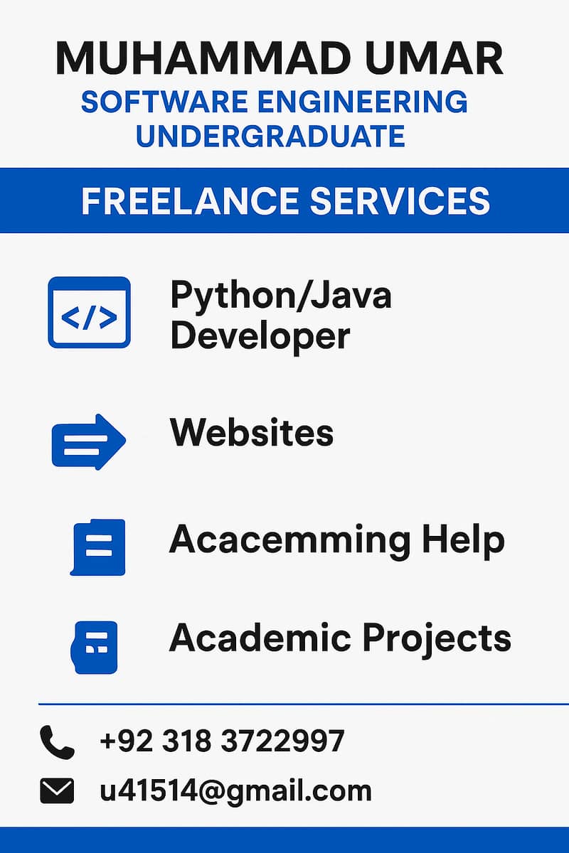 Freelance Web Developer | Python/Java Developer 0