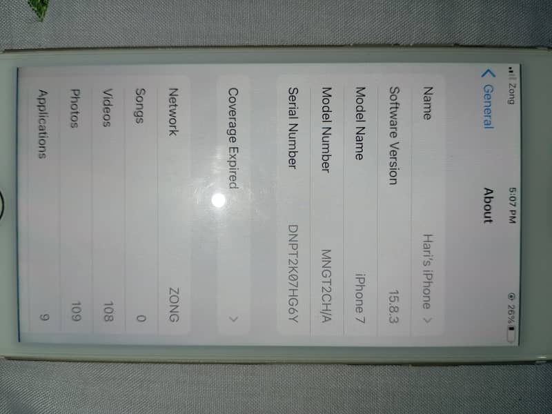 iphone7 pta approved in lush condition 10/10 only battery change 5