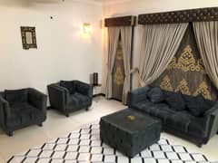 5-Seater Turkish-Style Velvet Sofa Set with Centre Table | DHA Phase 2