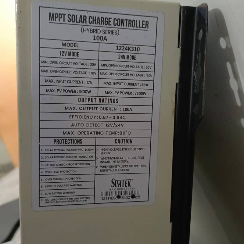 Simtek MPPT Plus Hybrid Solar Charge Controller 100Amp 3