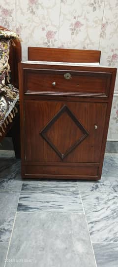 single bed with side table