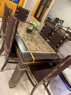 Elegant 6-Seater Dining Table Set – Premium Wooden Finish