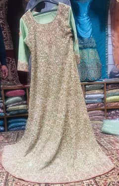 Pistachio Colo maxi walima dress