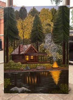 Landscape acrylic painting - Handmade canvas painting