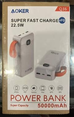 Fast Charging Portable Power Bank Ports - 50000mAh Battery