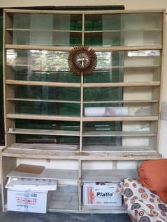 wooden rack with multiple shelves