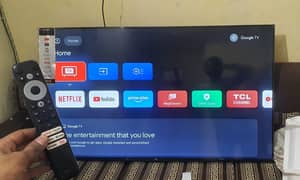 Tcl 58 inch 4k google tv with  remote box waranty card price final