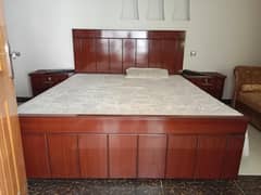fully wooden bed set and dressing table  mattress