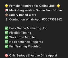 Female Required For Online Sell