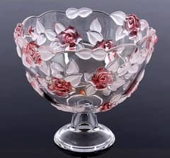 Elegant Rose Crystal Fruit Bowl For Dining Table