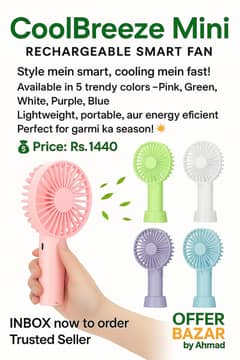  CoolBreeze Mini – Smart Rechargeable Fan