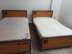 Single Pair Wooden Beds with Mattress – Rs. 45,000
