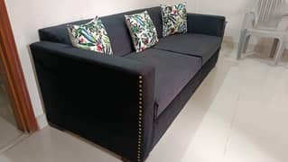 3 seater D grey velvet sofa