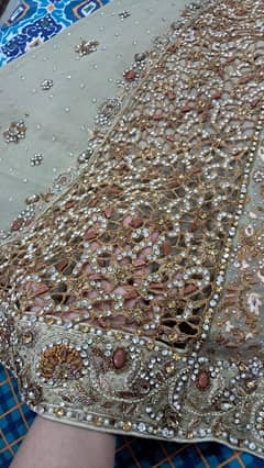 Beige and gold walima maxi and dopata