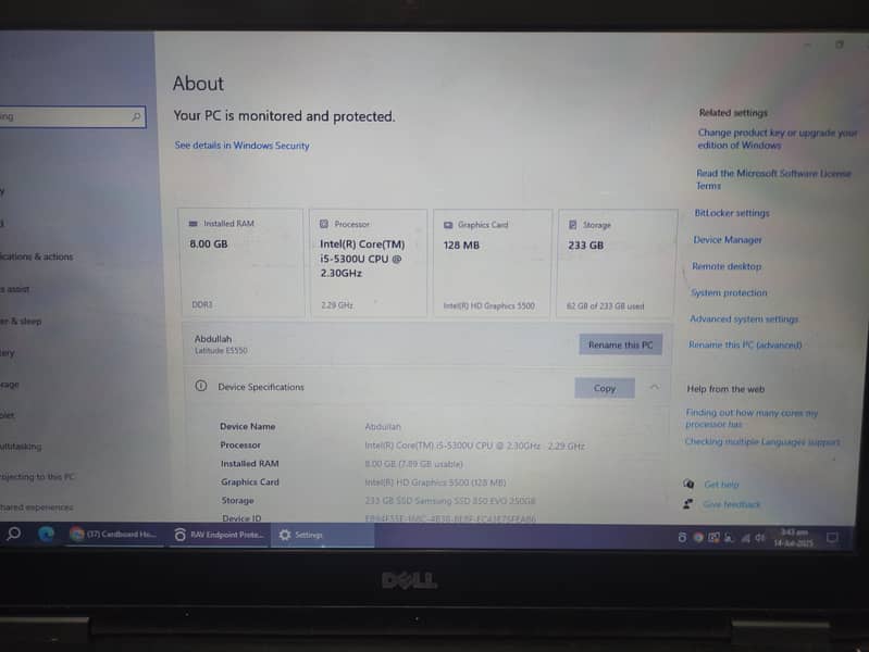 Dell Latitude E5550 Core i5 5th Generation in Good Condition 3