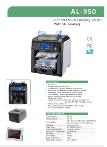 High-Speed Mix Value Cash Counting Machine – Detects Fake Note detect 17