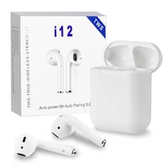 i12 TWS 5.0 Wireless Earbuds | Noise Reduction + Auto Pairing