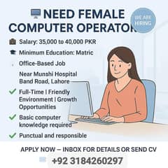 Computer Operator Required Female/Male
