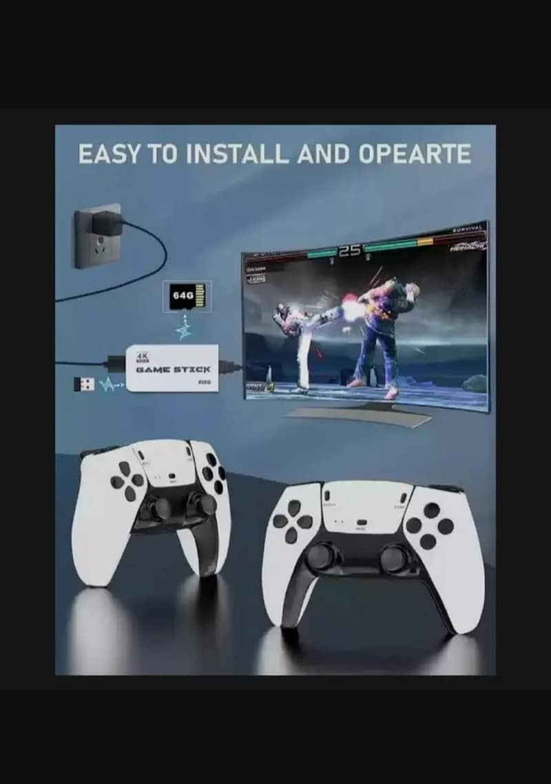 M15 Game Stick 4K Console 64GB with Dual 2.4G Wireless Controllers 4
